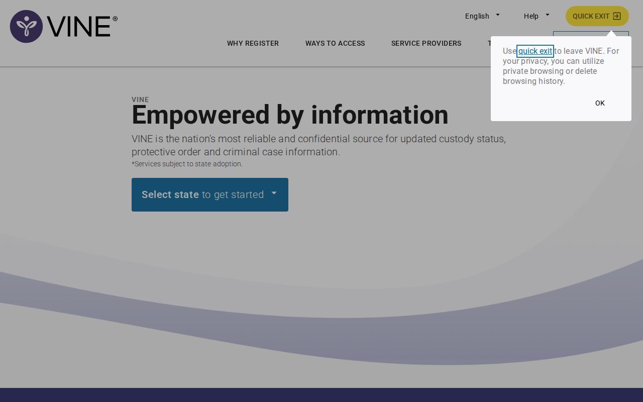 Stark County VINELink release check entry screen